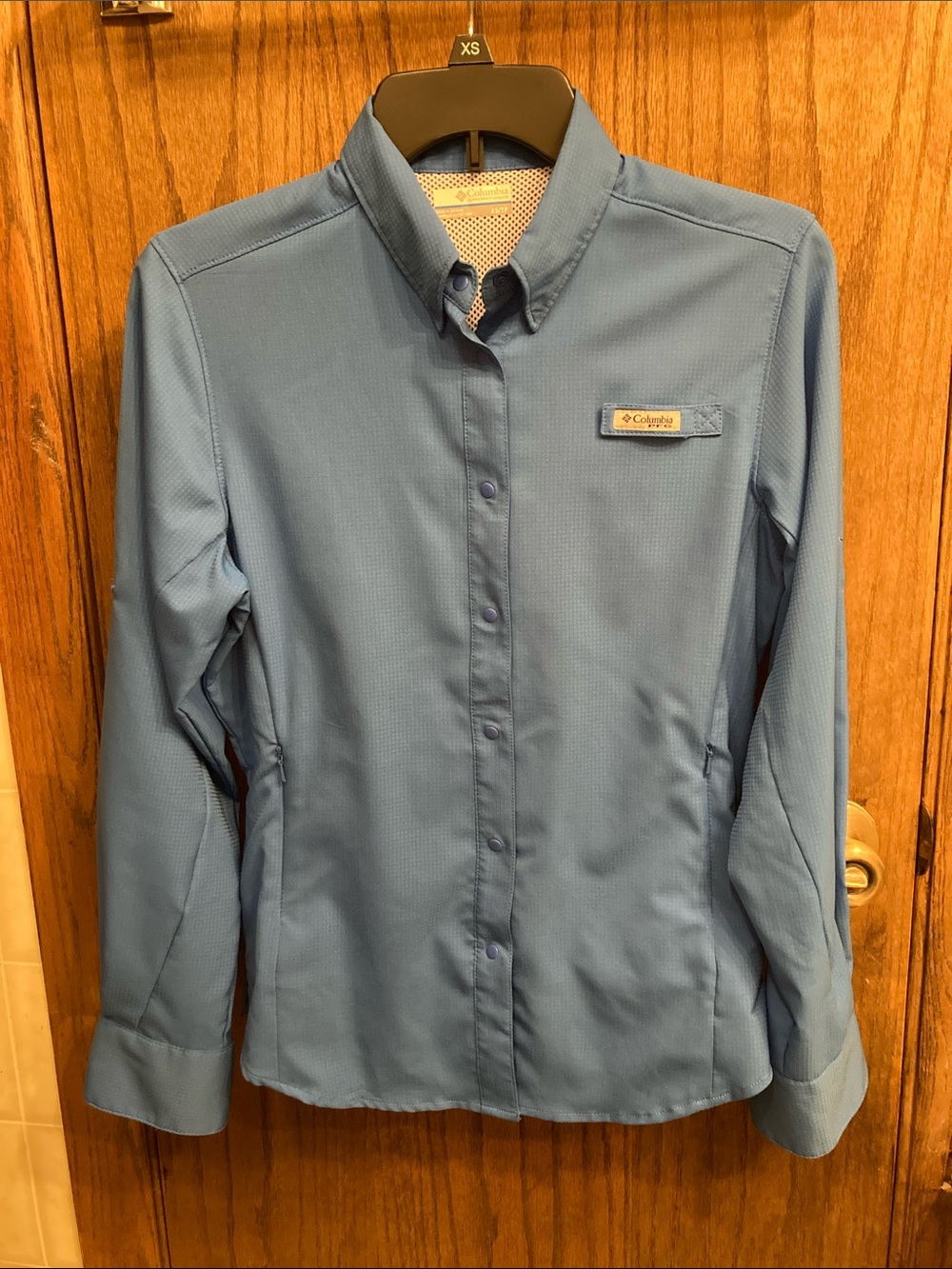 Columbia Blue Long-Sleeve Performance Button-Up